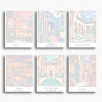 Marrakech travel poster mini paint by numbers collection