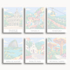 Medellín travel poster mini paint by numbers collection