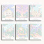 Mexico City travel poster mini paint by numbers collection