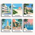 Miami travel poster mini paint by numbers collection