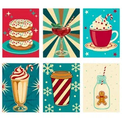 Mini paint by numbers kit with colorful dessert illustrations easy and fun to paint