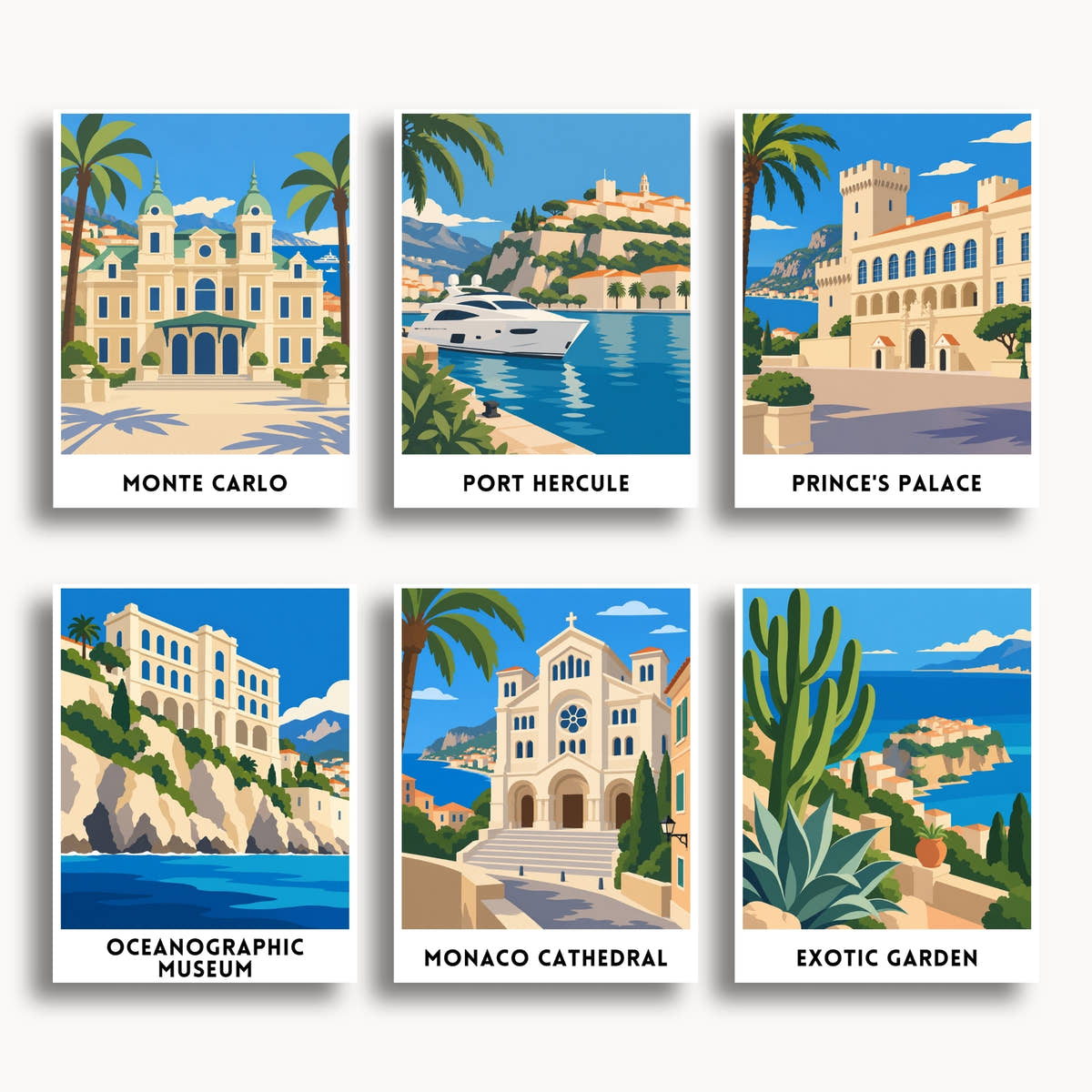 Monaco travel poster mini paint by numbers collection
