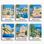 Monaco travel poster mini paint by numbers collection