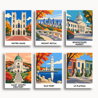 Montreal travel poster mini paint by numbers collection