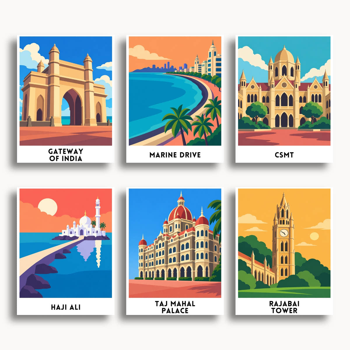 Mumbai travel poster mini paint by numbers collection