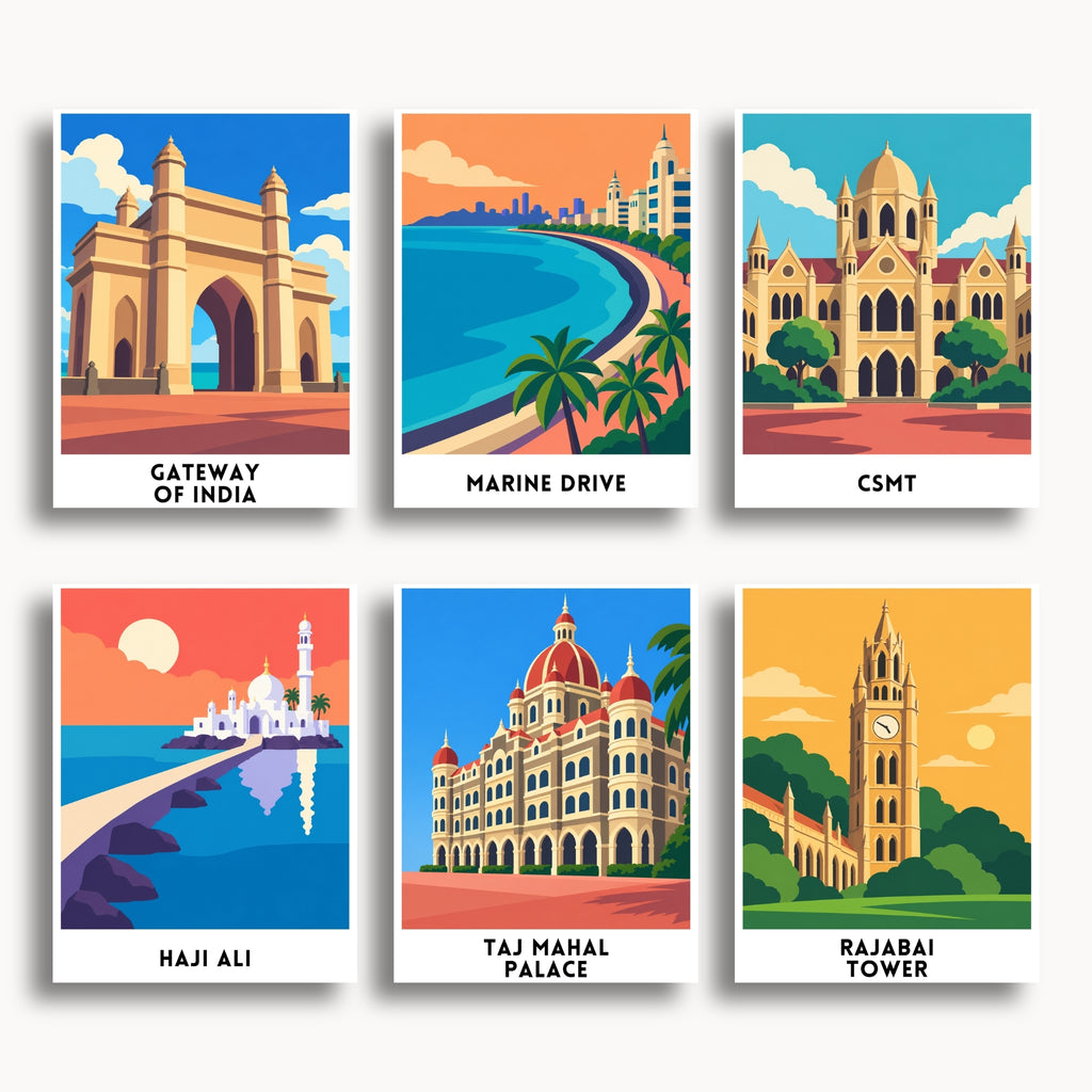 Mumbai travel poster mini paint by numbers collection
