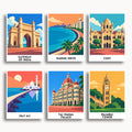 Mumbai travel poster mini paint by numbers collection