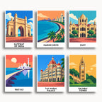 Mumbai travel poster mini paint by numbers collection
