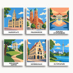 Munich travel poster mini paint by numbers collection