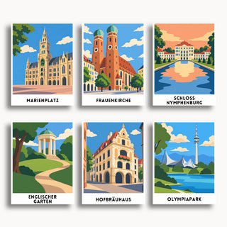 Munich travel poster mini paint by numbers collection