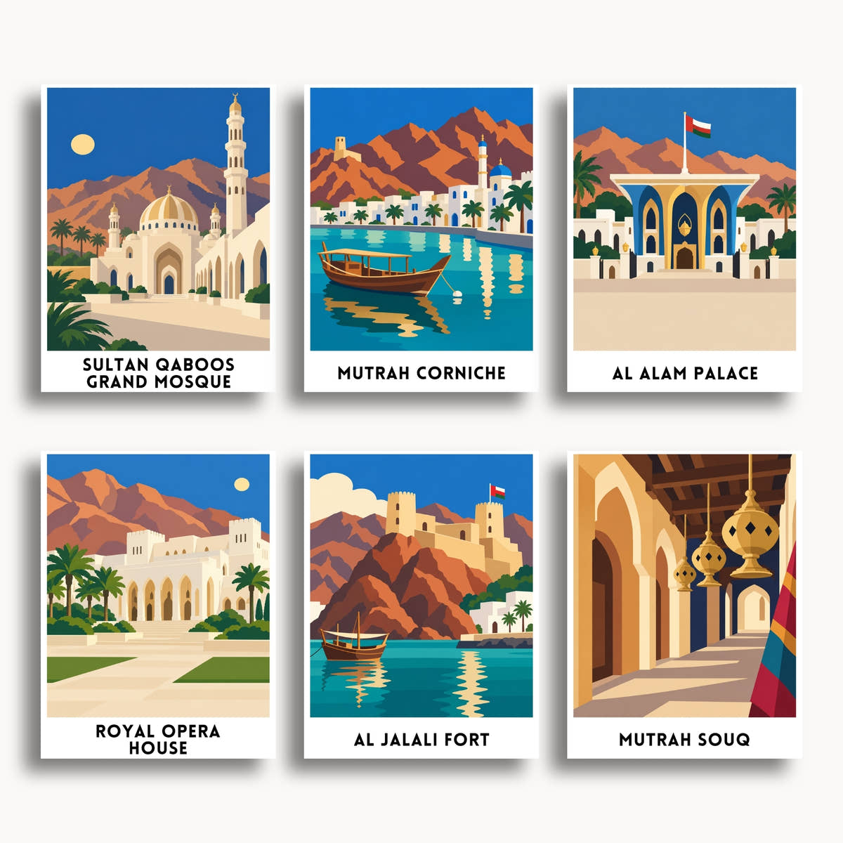 Muscat travel poster mini paint by numbers collection