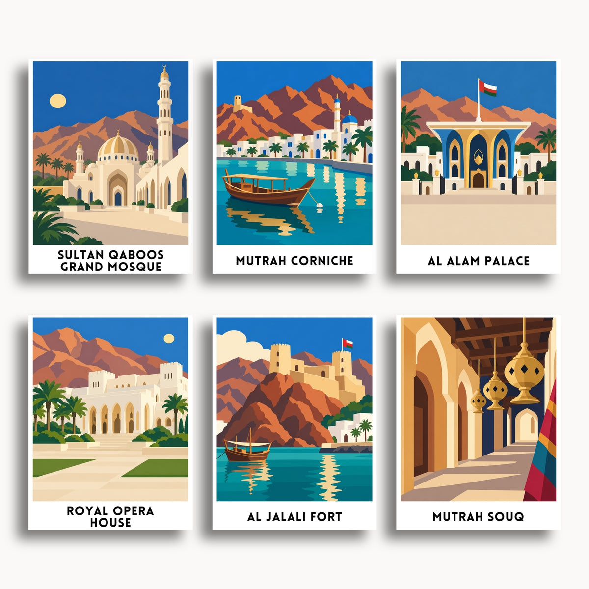 Muscat travel poster mini paint by numbers collection