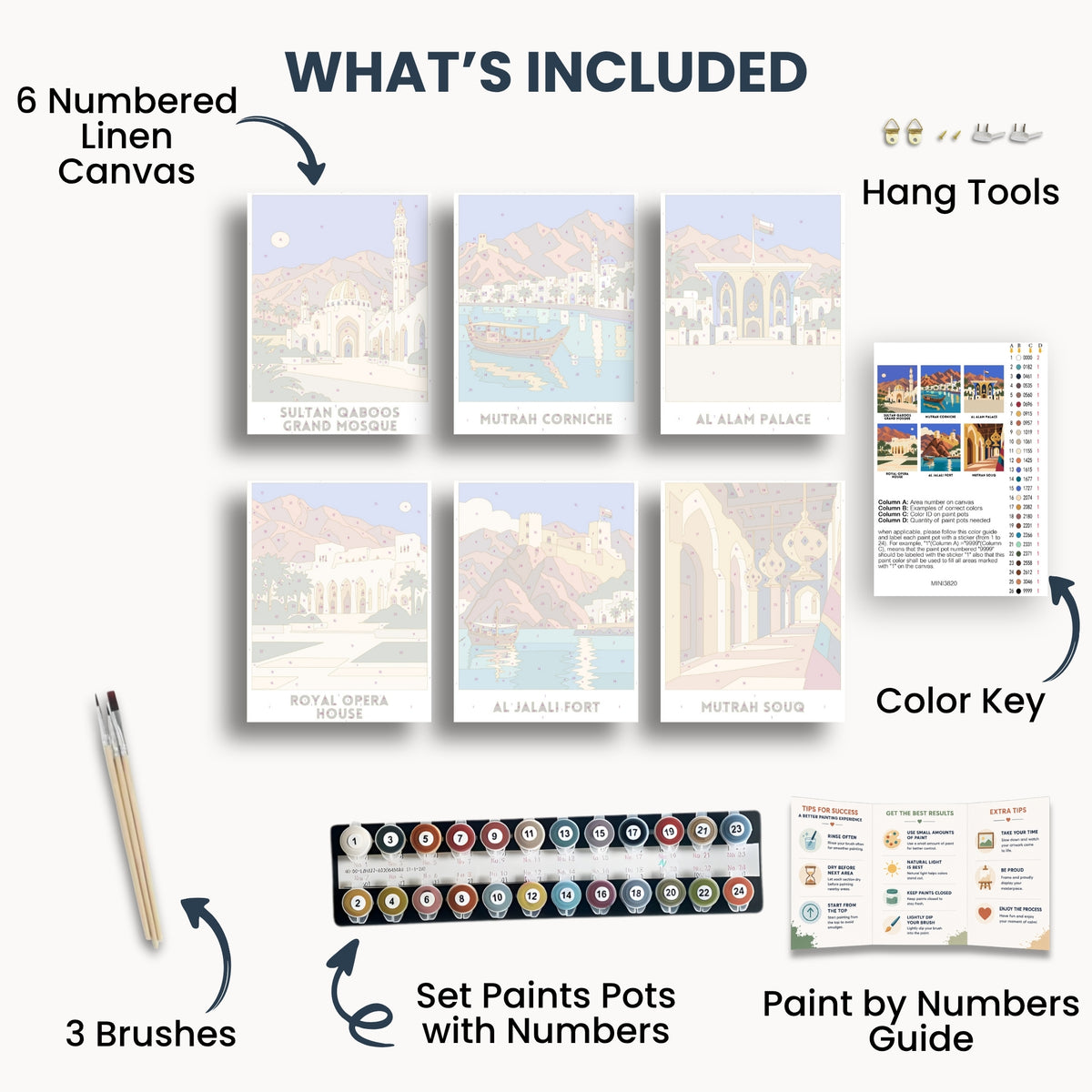 Muscat travel poster mini paint by numbers collection
