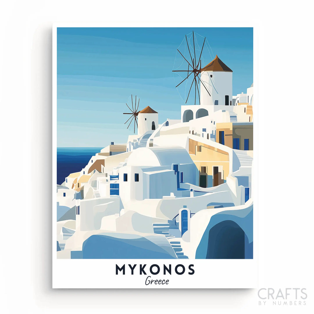 Mykonos Windmills - Travel Poster