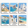 Mykonos travel poster mini paint by numbers collection