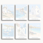 Mykonos travel poster mini paint by numbers collection