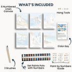 Mykonos travel poster mini paint by numbers collection