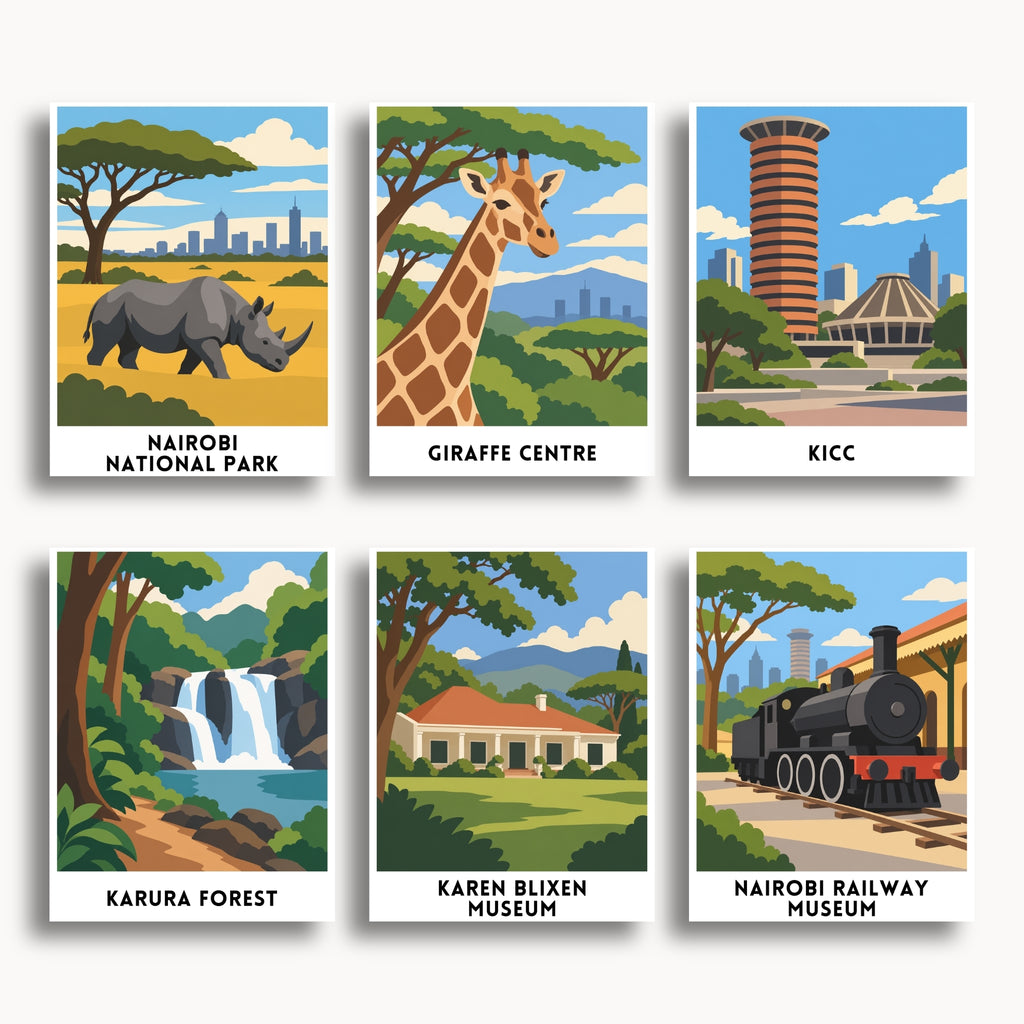 Nairobi travel poster mini paint by numbers collection