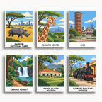 Nairobi travel poster mini paint by numbers collection