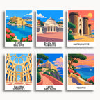 Naples travel poster mini paint by numbers collection