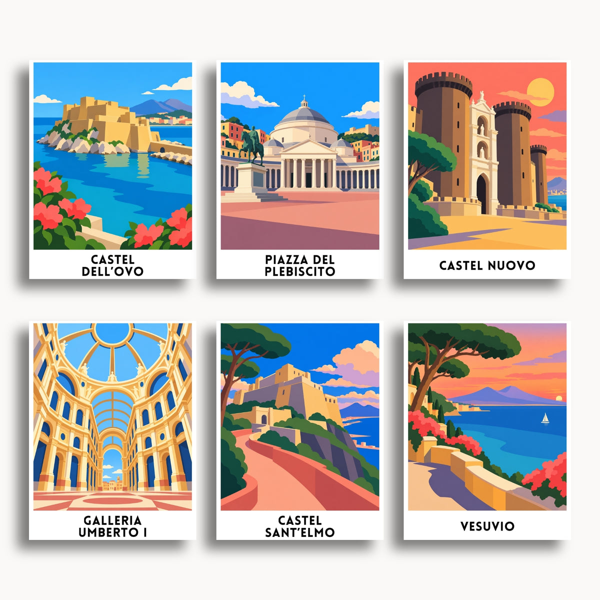 Naples travel poster mini paint by numbers collection