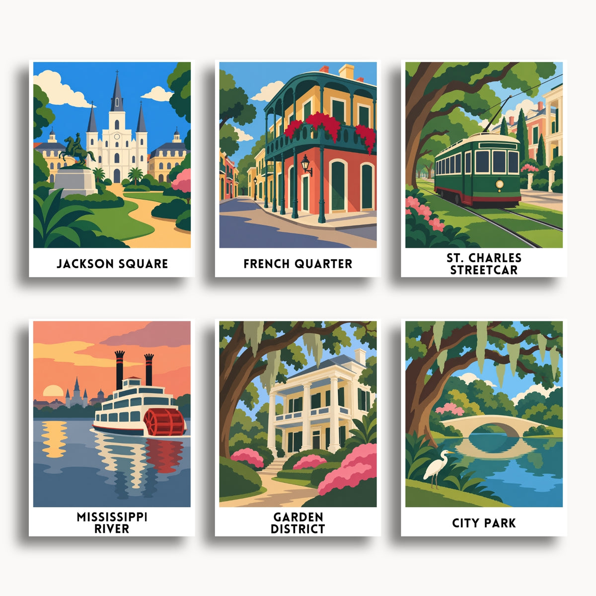 New Orleans travel poster mini paint by numbers collection