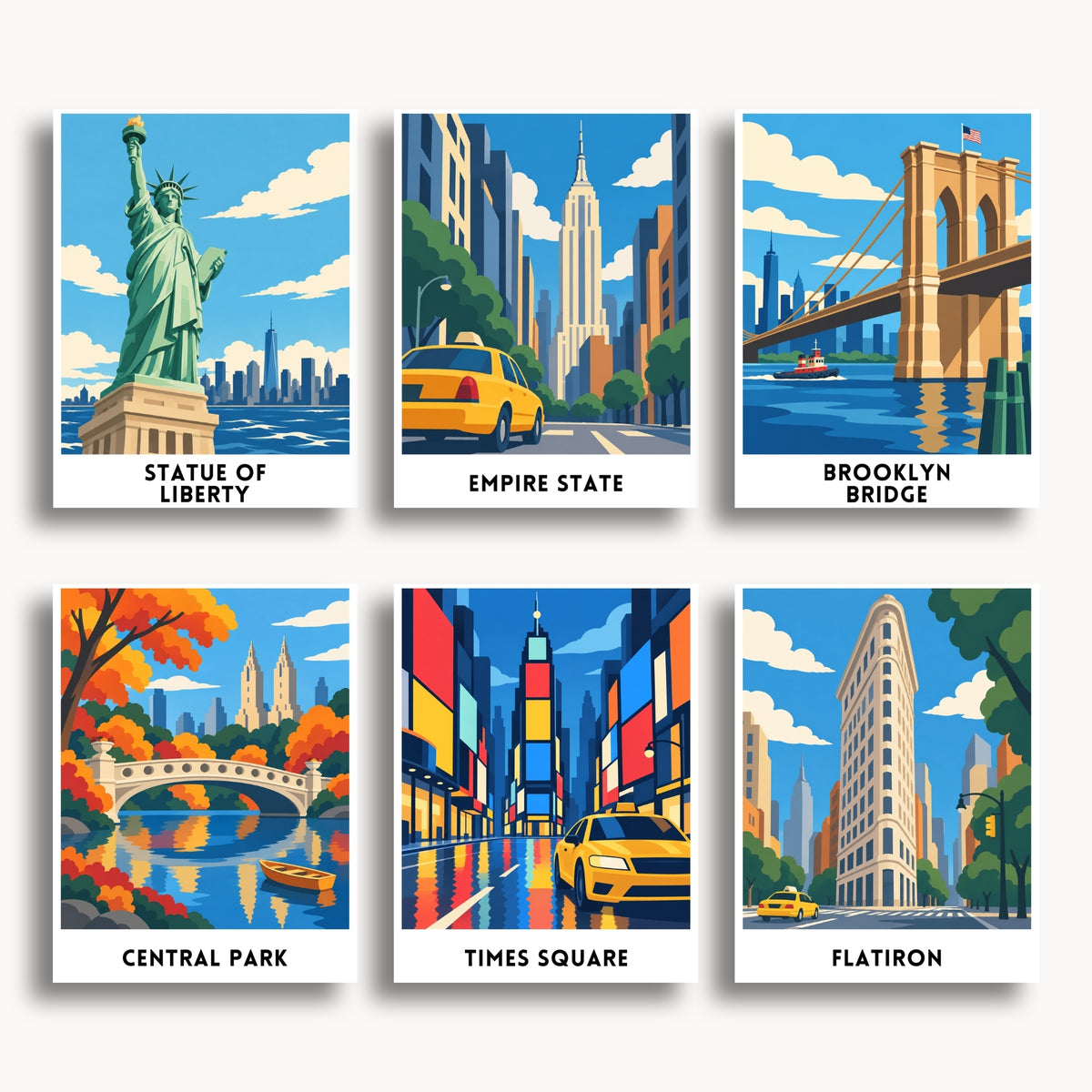 New York travel poster mini paint by numbers collection
