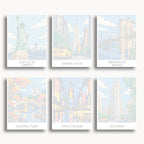 New York travel poster mini paint by numbers collection