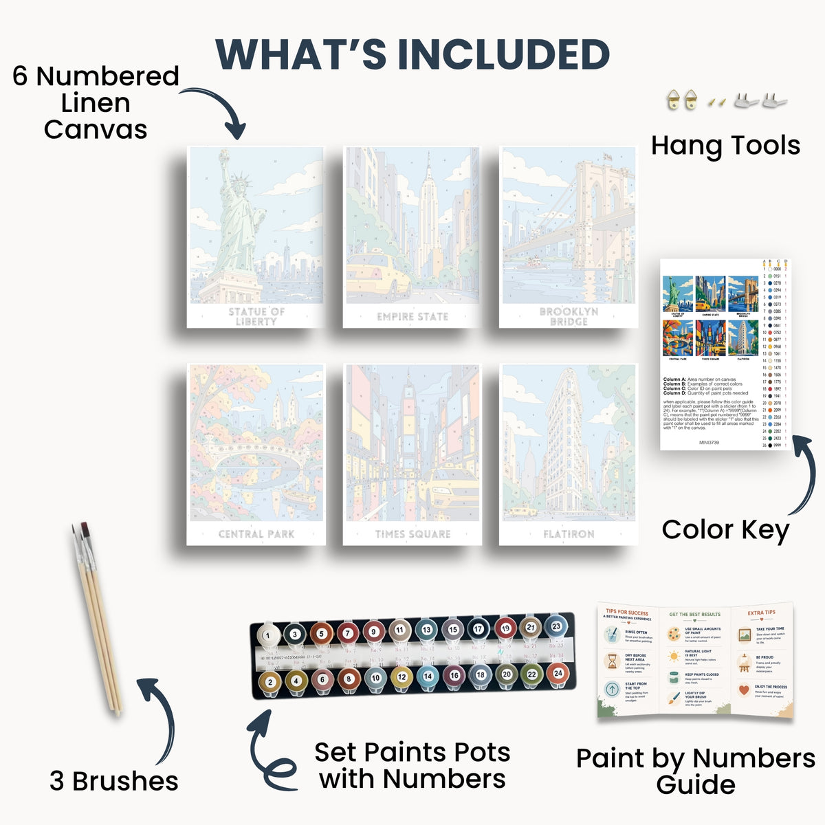 New York travel poster mini paint by numbers collection