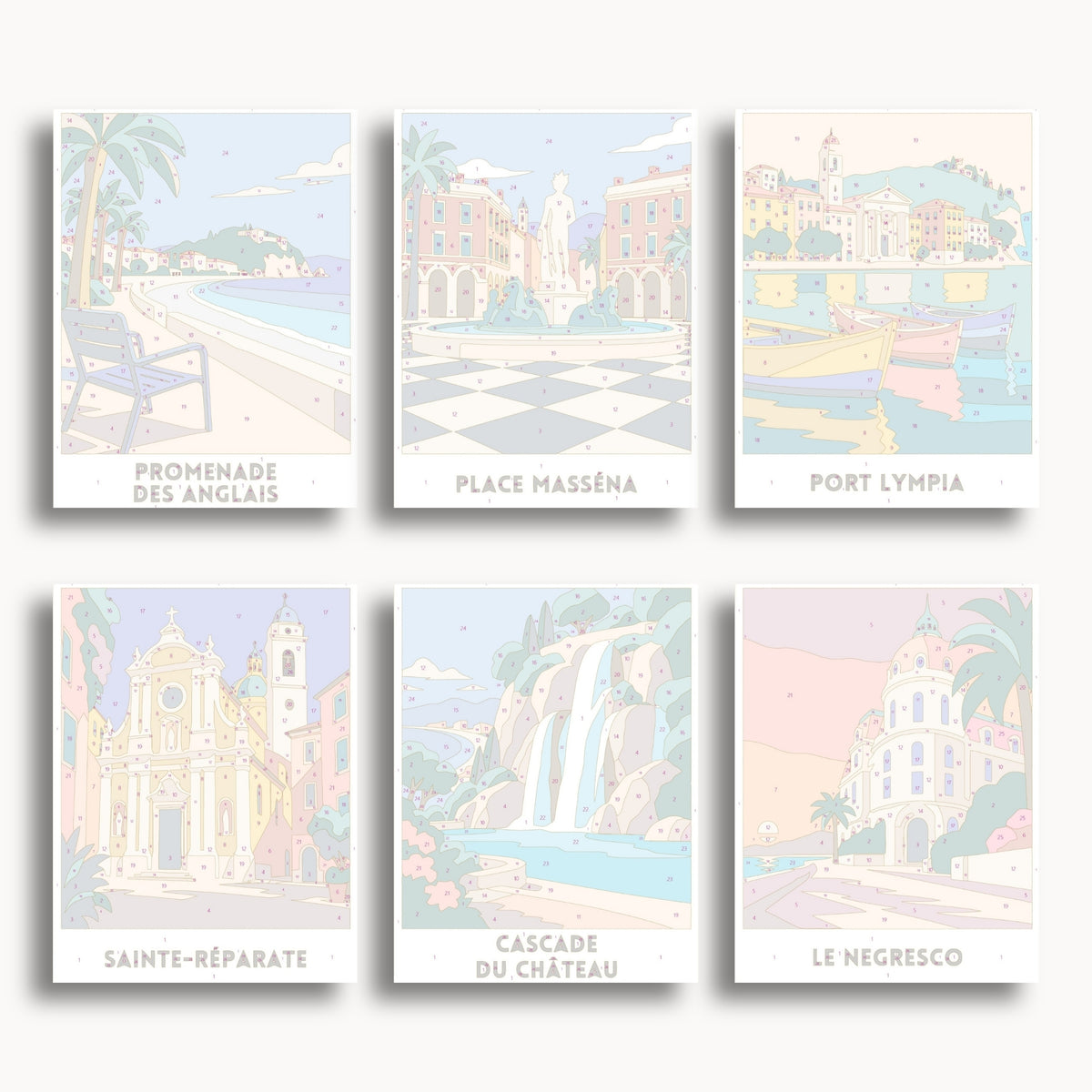 Nice travel poster mini paint by numbers collection