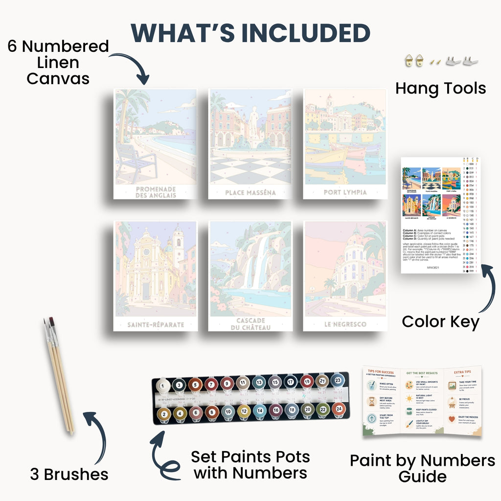 Nice travel poster mini paint by numbers collection