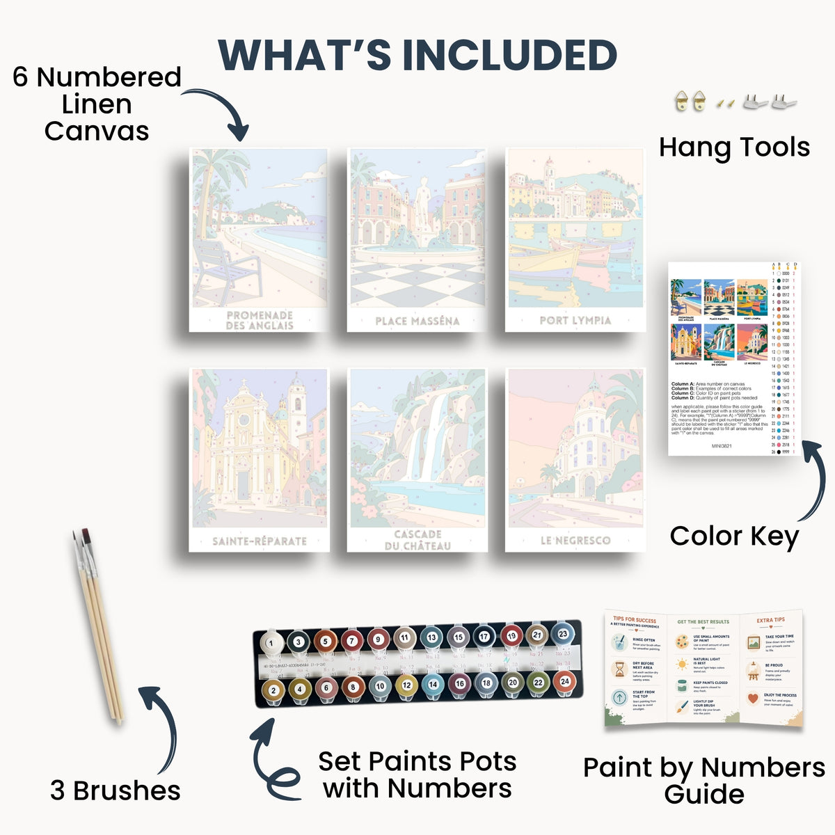 Nice travel poster mini paint by numbers collection