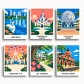 Orlando travel poster mini paint by numbers collection