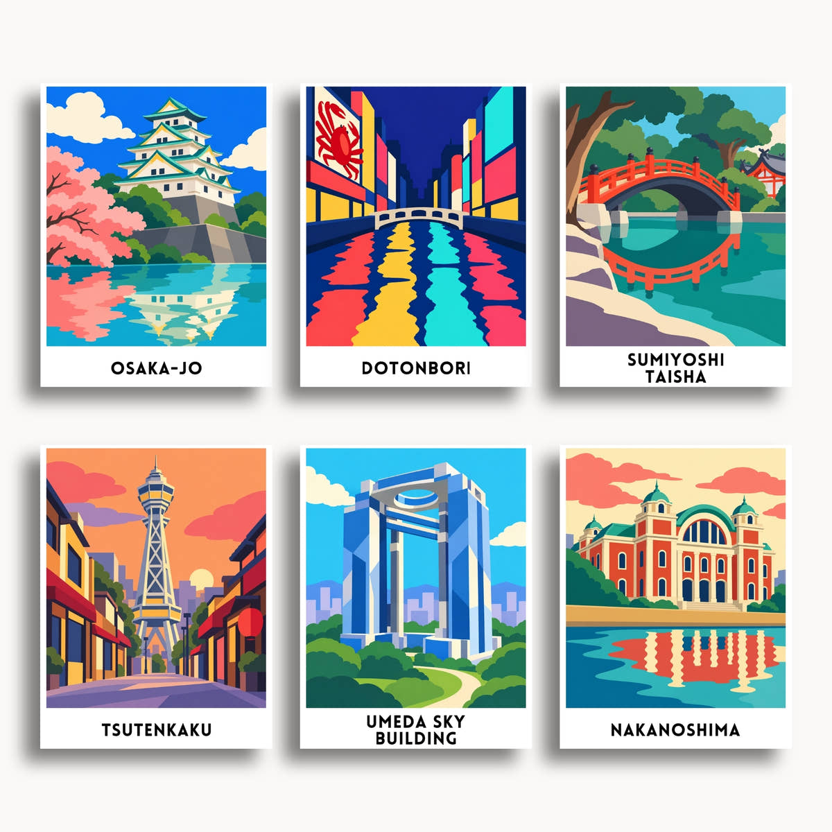 Osaka travel poster mini paint by numbers collection