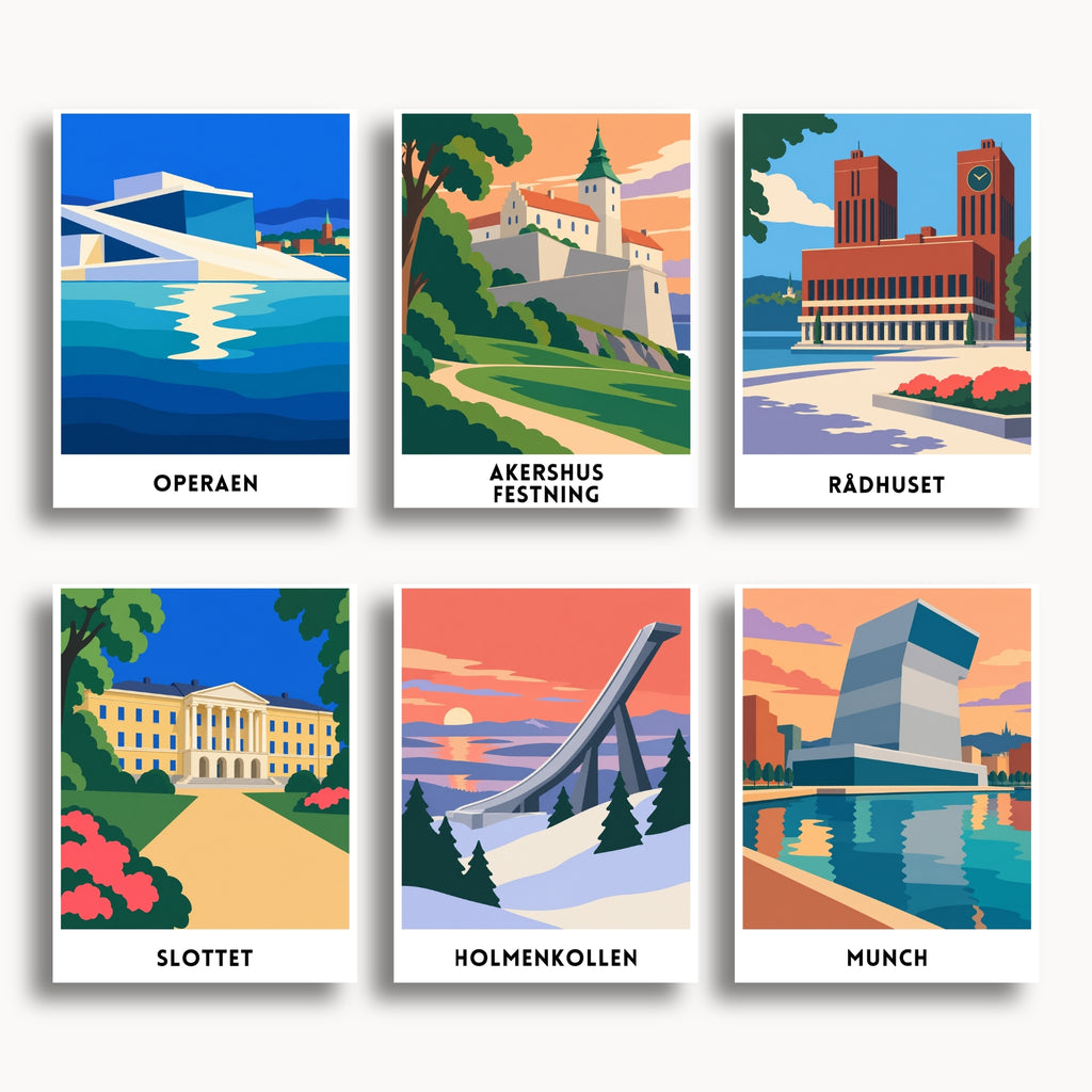 Oslo travel poster mini paint by numbers collection