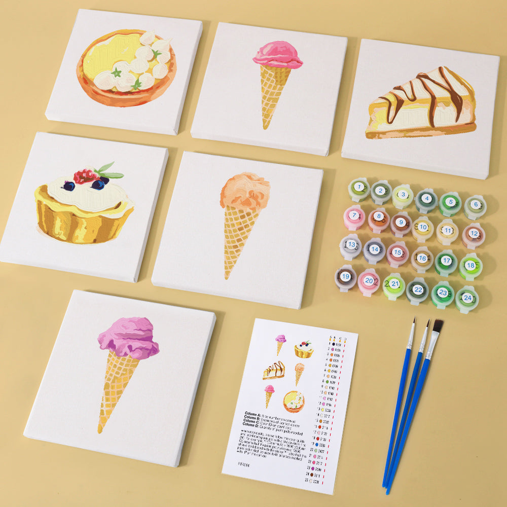 Paint palette with numbered colors for mini paint by numbers kit