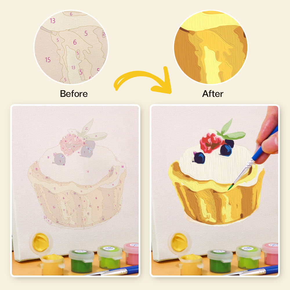 Mini paint by numbers kit with detailed floral design