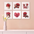 Love in Bloom Mini Paint by Numbers Kit with paint palette and reference guide
