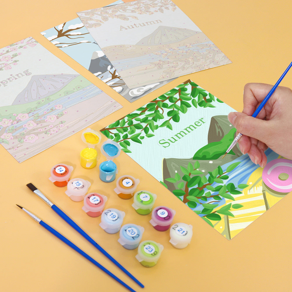 Summer beach scene paint by numbers kit in Nature’s Cycle line