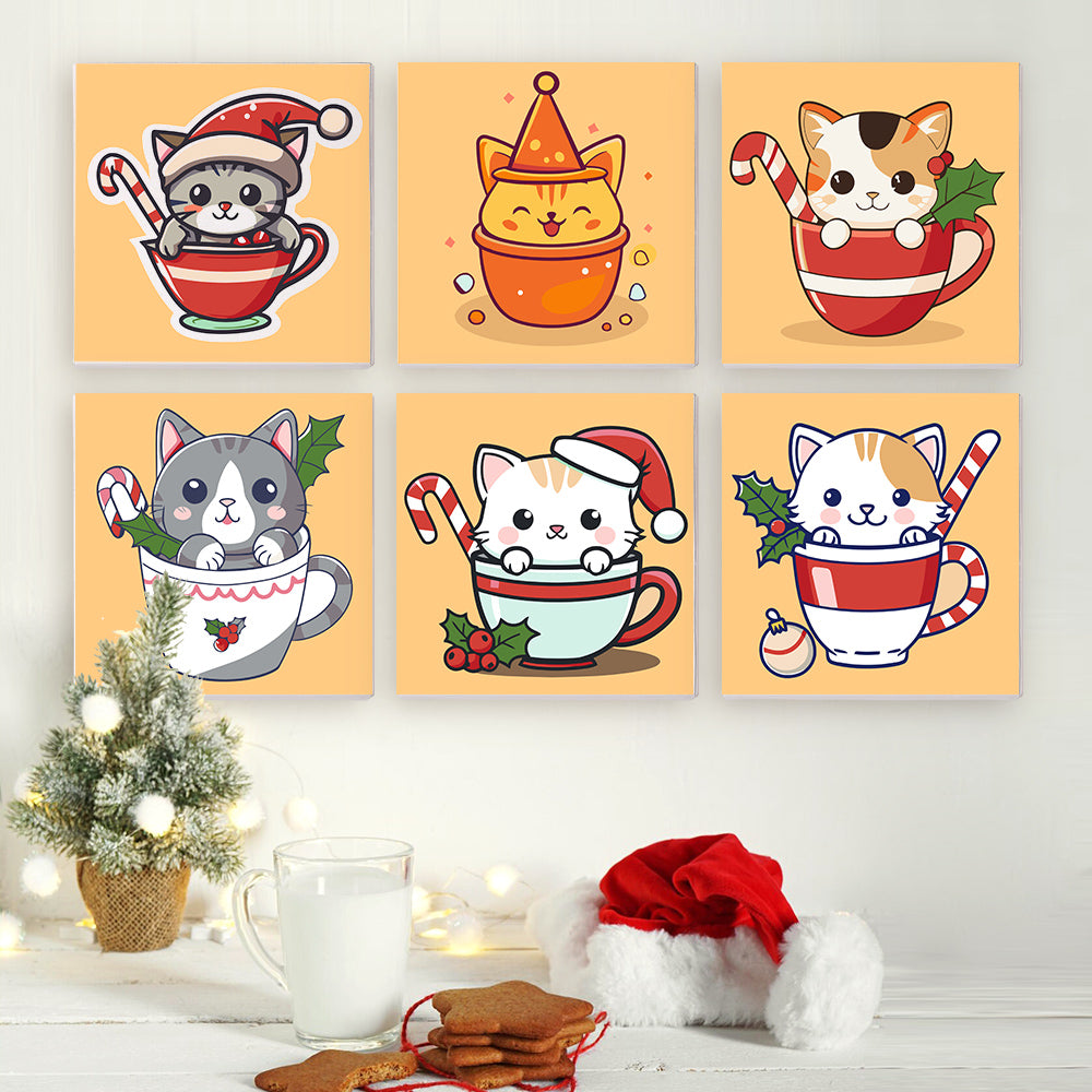Cozy cat-themed paint kit with detailed number guide