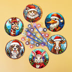 DIY Holiday Pals art kit with 6 paint by numbers canvases for festive décor.