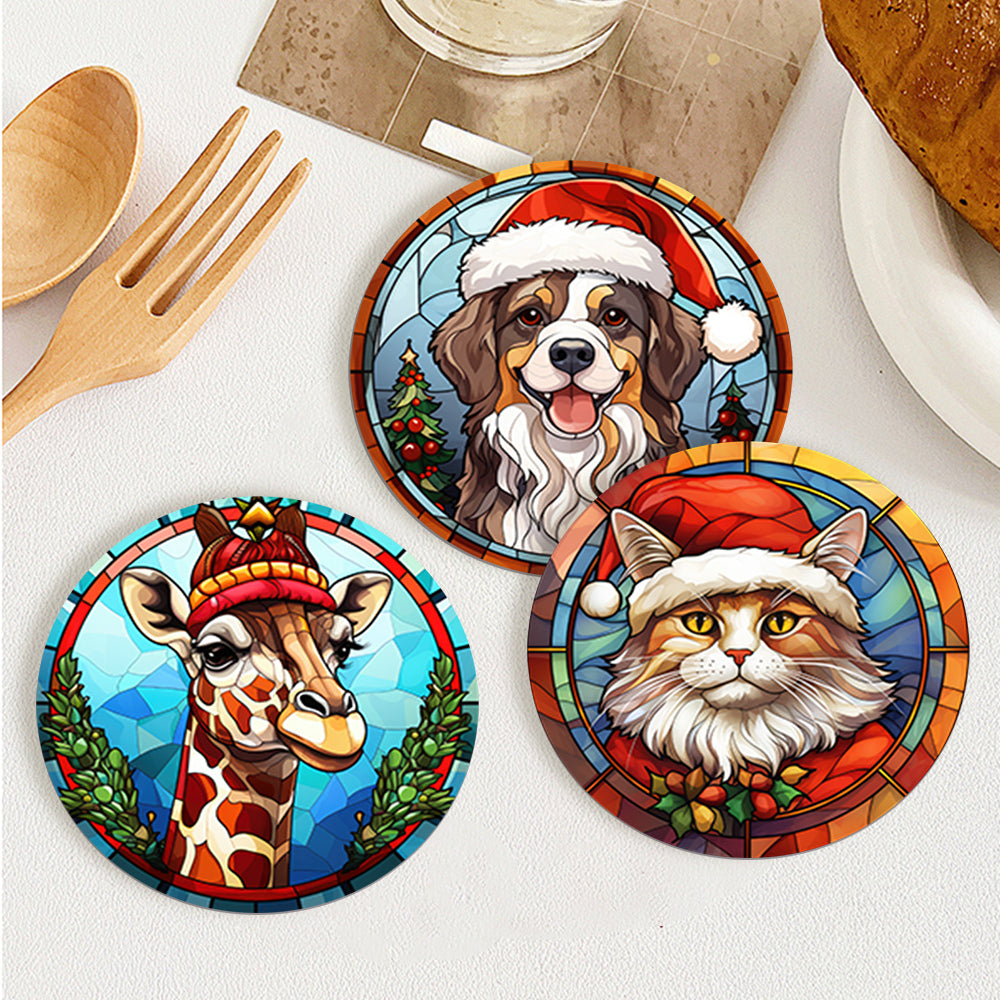 DIY Holiday Pals painting kit with 6 Christmas-themed paint by numbers canvases.