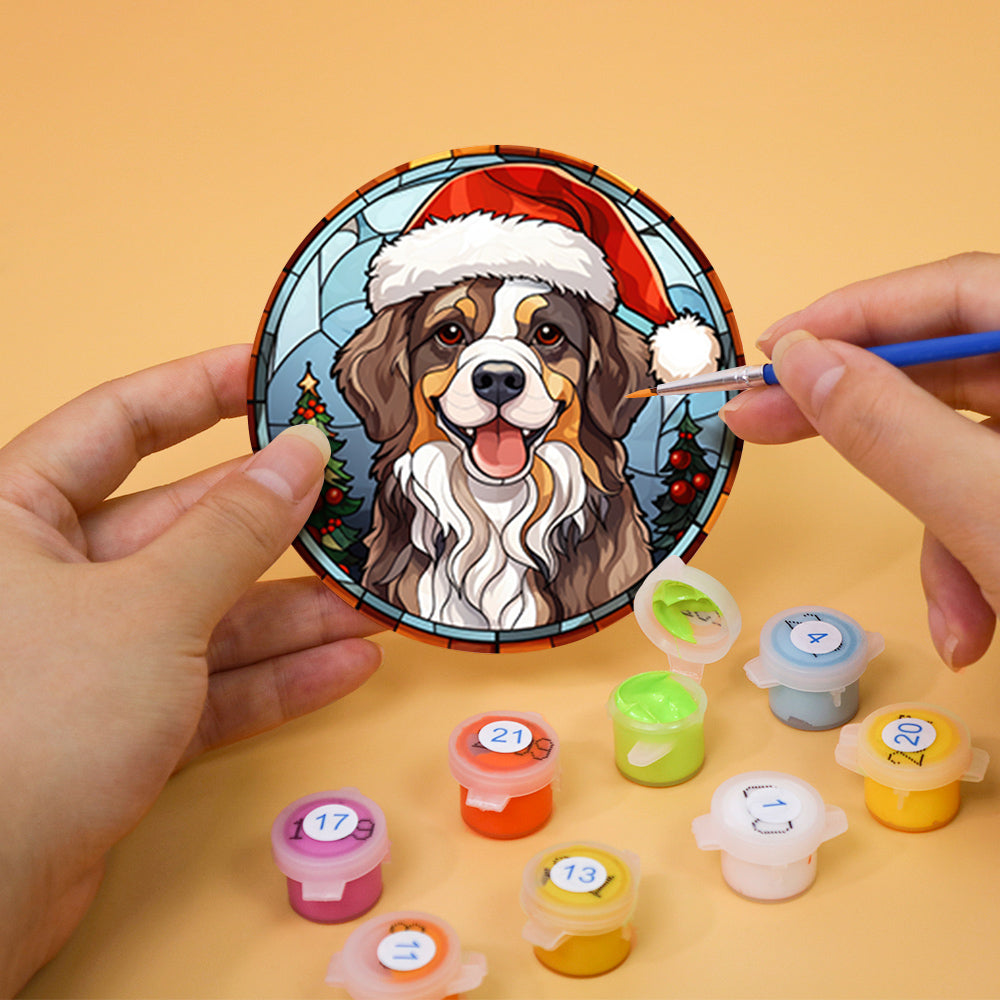 Holiday Pals DIY-Malset, 6 Malen-nach-Zahlen-Designs zum Thema Feiertage enthalten.