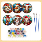 Set of 6 Holiday Pals canvases for seasonal DIY painting projects and holiday décor.