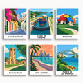 Panama City travel poster mini paint by numbers collection