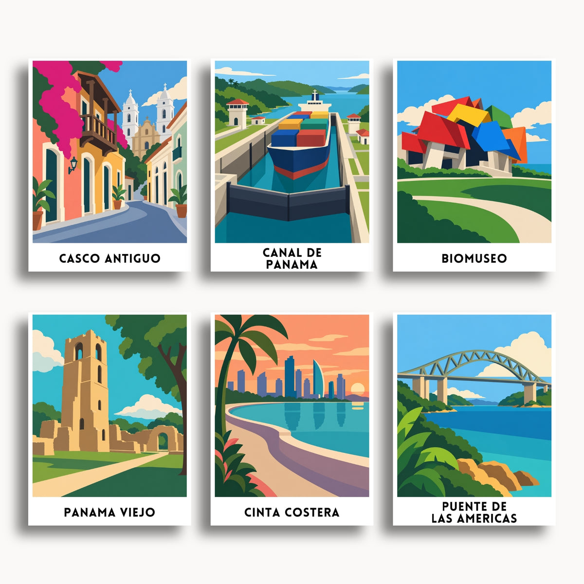 Panama City travel poster mini paint by numbers collection