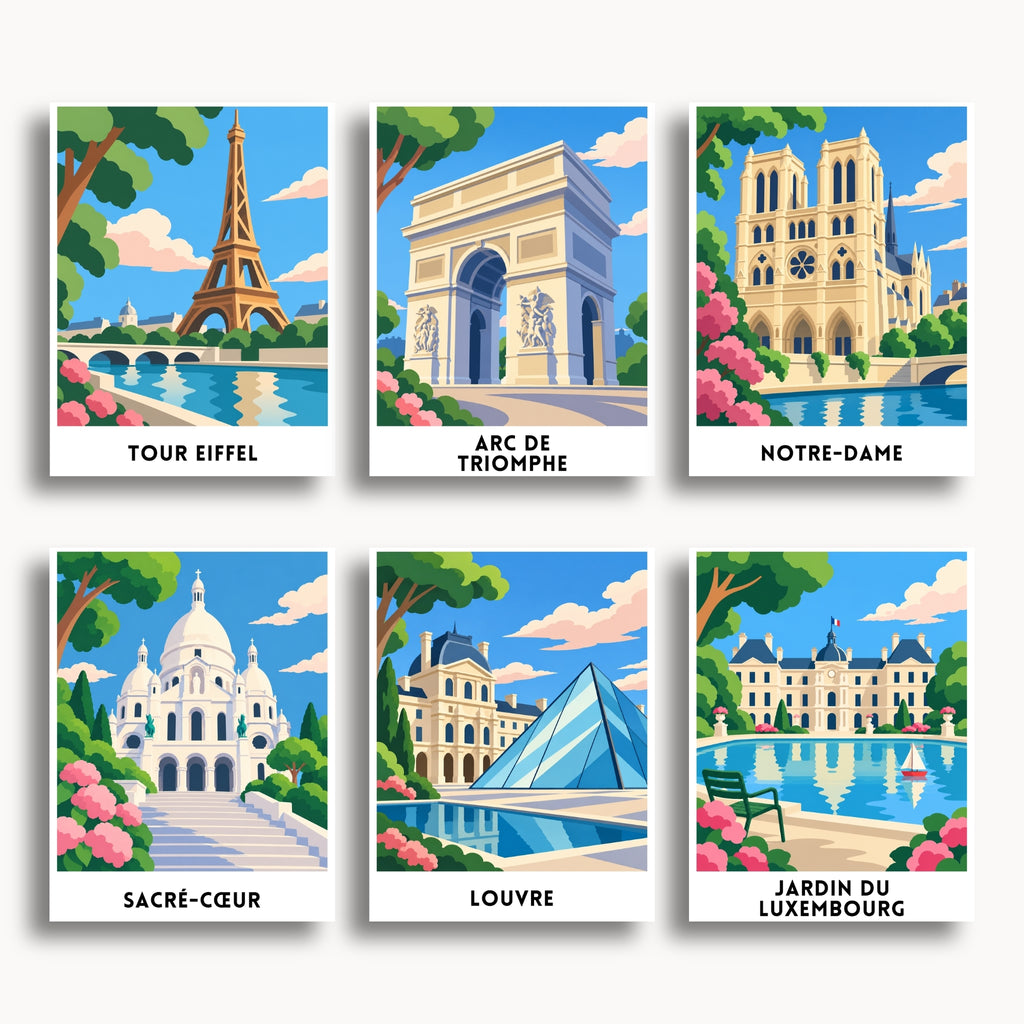 Paris travel poster mini paint by numbers collection