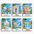 Paris travel poster mini paint by numbers collection
