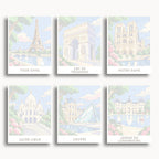 Paris travel poster mini paint by numbers collection