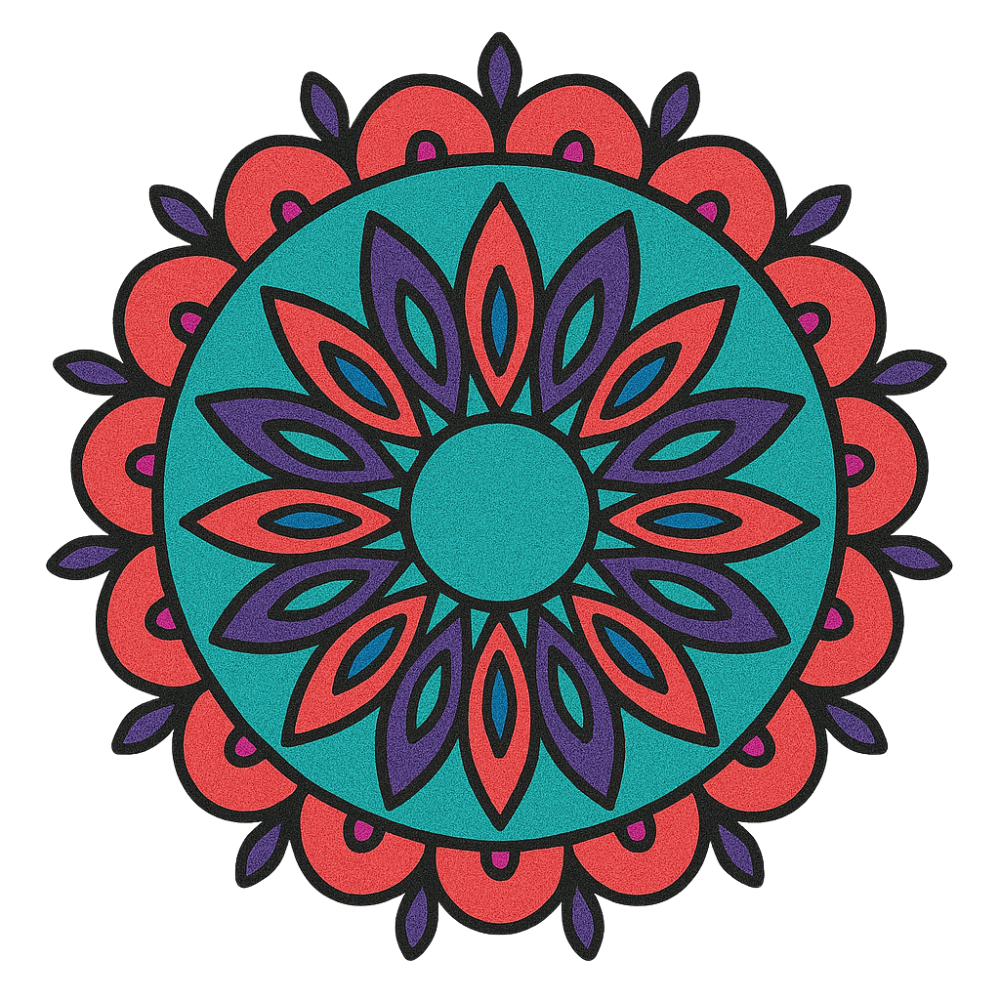 Person painting a Radiant Mandalas mini canvas, enjoying a relaxing and joyful paint-by-numbers creative process